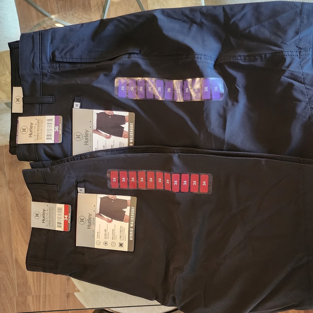 NWT Hurley Men's Black Shorts SIZE 34 and 36